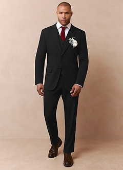 Savile Black Wool Blend 3-Piece Suit