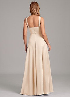Azazie Shaude Bridesmaid Dresses White Alabaster A-Line Pleated Chiffon Dress image2