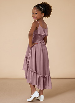 Azazie Karmen Flower Girl Dresses A-Line Ruched Chiffon Asymmetrical Dress image5