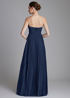 Azazie Mariana Bridesmaid Dresses Dark Navy A-Line Strapless Chiffon Dress image7