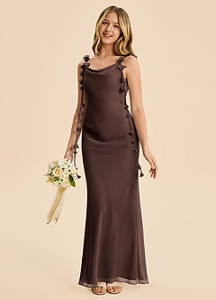 Azazie Trinity Junior Ganache Mermaid Pleated Chiffon Dress image1