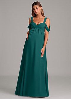 Azazie Rhea Maternity Bridesmaid Dresses A-Line Pleated Chiffon Floor-Length Dress image1