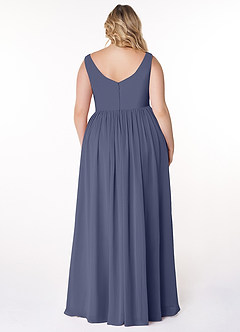 Azazie Keyla Bridesmaid Dresses Stormy A-Line V-Neck Pleated Chiffon Dress image7