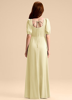 Azazie Briar Junior Klä av A-Line i Stretch Satin Rosett image2