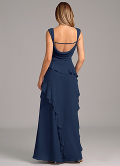 Azazie Sloane At-home Try On Dresses Terracotta A-Line Sweetheart Neckline Chiffon Dress image2