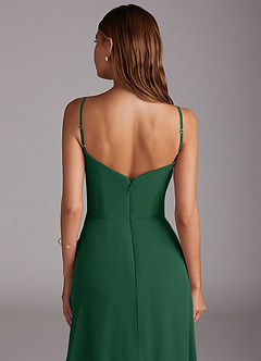 Azazie Marley Bridesmaid Dresses Dark Green A-Line Off the Shoulder Chiffon Convertible Dress image11