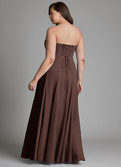 Azazie Gabriela Bridesmaid Dresses Ganache A-Line Corset Chiffon Dress image20