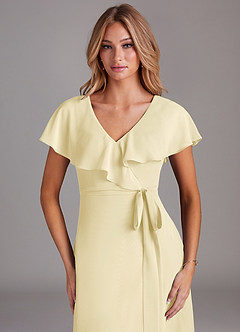 Azazie Lainey Brudtärnklänningar Klä av A-Linje i Chiffong med fickor Citronsorbet image6