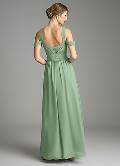 Azazie Lianne Vestidos de damas de honor Vestido de Matcha de Gasa de Corte en A con Vestidos sin tirantes image7