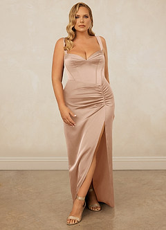Christian Siriano Bridal for Azazie 1017 Bridesmaid Dresses English Rose Sheath Sweetheart Neckline Stretch Satin Dress image9