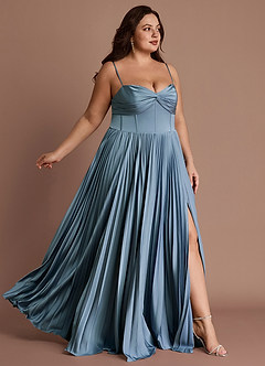 Tyla Powder Blue Pleated Maxi Dress image4