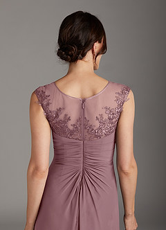 Azazie Endora Mother of the Bride Dresses Dusty Rose A-Line Scoop Lace Chiffon Dress image5