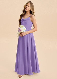 Azazie Gia Junior Tahiti A-Line Pleated Chiffon Dress image7
