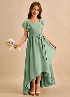 Azazie Milly Girls Formal Flower Girl Klänningar Klä A-Line i Chiffong Plisserad image1