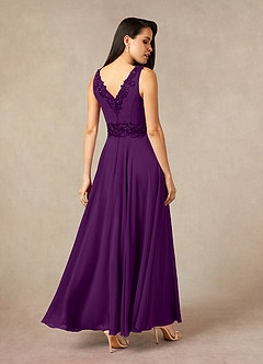 Azazie Devana Mother of the Bride Dresses Grape A-Line Sequins Chiffon Dress image4