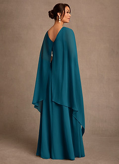 Azazie Liddie Mother of the Bride Dresses Ink Blue A-Line Pleated Chiffon Dress image3