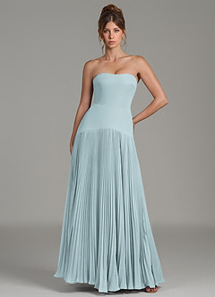 Azazie Yuliana Bridesmaid Dresses Mist A-Line Strapless Chiffon Dress image1