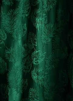 Azazie Emoria Bridesmaid Dresses Evergreen Jacquard A-Line Off the Shoulder Jacquard Dress image4