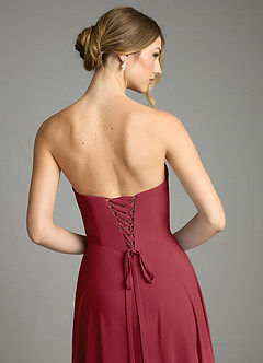 Azazie Ayla Abiti da Damigella Abito A-Line in Chiffon Scollo a Cuore Melograno image11