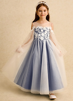 Azazie Zimi vestidos de niña de las flores Vestido de Tormenta de Tul de Princesa con Escote de Corazón image7