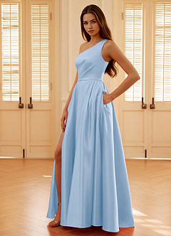 Millie Blu Abito da ballo in raso a trapezio image3