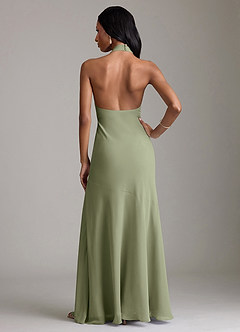 Azazie Lorena Bridesmaid Dresses Pistachio Mermaid Pleated Chiffon Dress image2