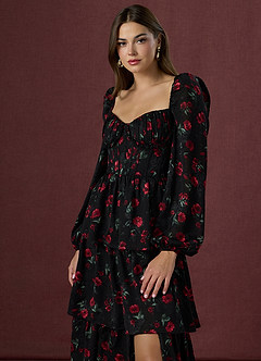Lora Black Red Maxi Dress image5