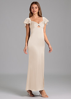 Azazie Demia 신부 들러리 드레스 쉬스 스윗하트 네크라인 스트레치 새틴 발목 길이 드레스 image4