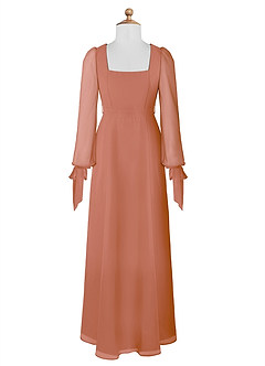 Azazie Leonia Junior A-Linie mit Taschen Chiffon Kleid Mai Tai image7