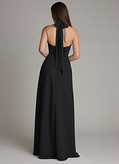 Azazie Myra Brudtärnklänningar Klä av A-Linje i Chiffong Hög hals Svart image2