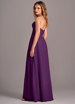 Azazie Joni Robes de demoiselle d'honneur Robe Trapèze Convertible en Mousseline de soie Sans bretelle Grain De Raisin image3