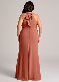 Azazie Doretta Bridesmaid Dresses Clay Mermaid Pleated Chiffon Dress image7