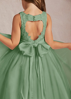 Azazie Calla vestidos de niña de las flores Vestido de Matcha de Tul de Princesa con Encaje image4