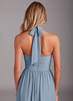 Azazie Avary Bridesmaid Dresses Dusty Blue A-Line Pleated Chiffon Dress image7