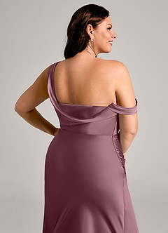 Azazie Madelyn Robes de demoiselle d'honneur Robe Sirène Convertible en Satin extensible Asymétrique Améthyste image13