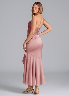 Azazie Danie Bridesmaid Dresses Dusty Rose Sheath Strapless Chiffon Dress image2
