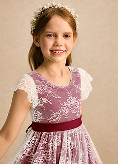 Azazie Maisie Flower Girl Klänningar Klänning A-linje i Spets image7
