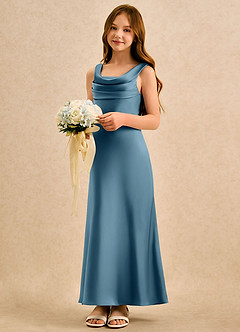 Azazie Raspberry Girls Formal Flower Girl Klänningar Klä A-Line i Stretch Satin Plisserad image1