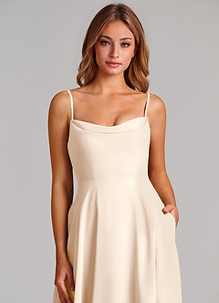 Azazie Elle Bridesmaid Dresses White Alabaster A-Line Pleated Chiffon Dress image6