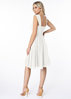 Azazie Angie Bridesmaid Dresses White A-Line Corset Chiffon Dress image5