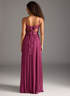 Azazie Zeya Bridesmaid Dresses Mulberry A-Line Pleated Mesh Dress image5
