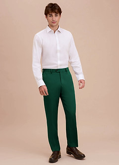 front Ethan Emerald Refined Weave Dress Pants