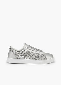 front Sneakers da tennis glitterate