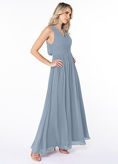Azazie Jessa Bridesmaid Dresses A-Line Lace Chiffon Floor-Length Dress image4
