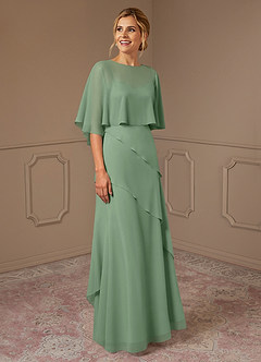 Azazie Bowie Mother of the Bride Dresses Matcha A-Line Chiffon Dress image2