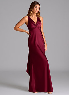 Azazie Hati Brudtärnklänningar Klä av Sjöjungfru i Stretch Satin Bourgogne image1