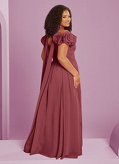 Barbie ♥ Azazie Bridesmaid Dresses Merlot A-Line Off the Shoulder Chiffon Convertible Dress image17