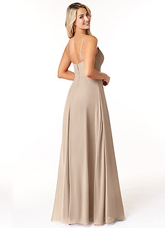 Azazie Moira Suknie dla druhen Linia A z kieszeniami Szyfon Do ziemi Sukienka image5