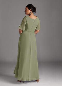 Azazie Tricia Mother of the Bride Dresses Pistachio A-Line V-Neck Pleated Chiffon Dress image11