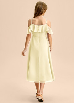 Azazie Kamilla Junior Abito A-Line in Chiffon a Spalla Scoperta Sorbetto Al Limone image2